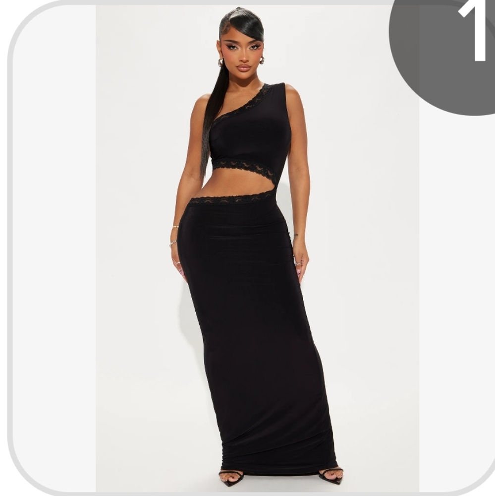 Elegant Black Women's Skirt Set
